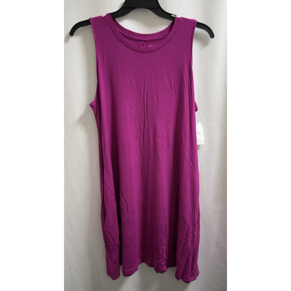Time and Tru Sleeveless Knit Dress with Pockets Women's XXL (20) Berry Fun Pink